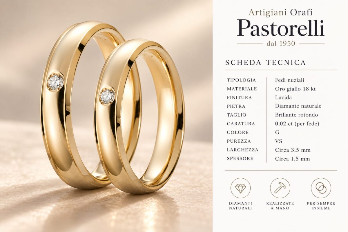 Fedi in oro giallo con diamante