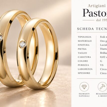 Fedi in oro giallo con diamante