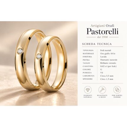Fedi in oro giallo con diamante