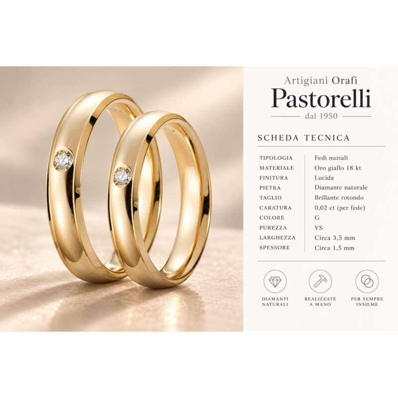Fedi in oro giallo con diamante