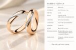 Fedi onda in oro bianco e rosa con diamanti