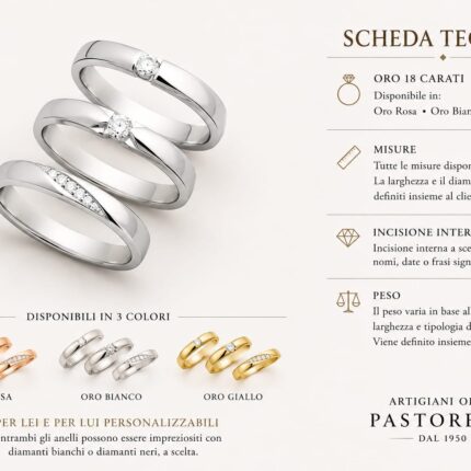 Fedi personalizzabili con diamanti per lei e per lui